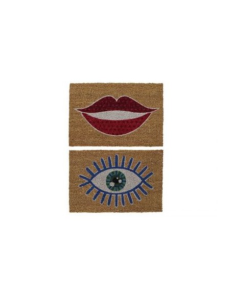 FELPUDO FIBRA COCO PVC 60X40X1,5 LABIOS 2 SURT.