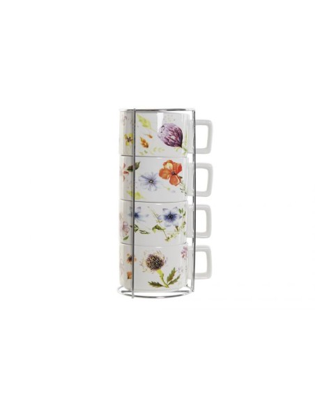 TAZA 260ML 13X9.5X6.5CM SET 4UND DOLOMITE AZULEJOS FLORES