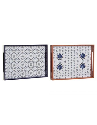 BANDEJA 40X30X5CM AZULEJOS 2 SURT.