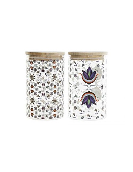 BOTE 1L 10X10X17CM BOROSILICATO AZULEJOS 2 SURT.