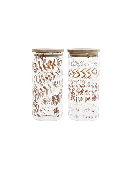 BOTE 1.4L 10X10X22CM BOROSILICATO BAMBU 2 SURT.