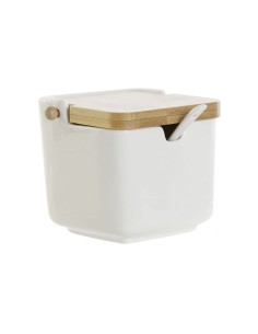 AZUCARERO 10.5X11.5X9CM PORCELANA BAMBU  BLANCO