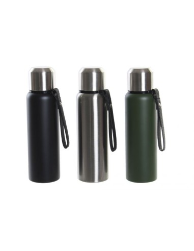 TERMO 500ML 7X7X25CM INOX PU DOBLE PARED 3 SURT.