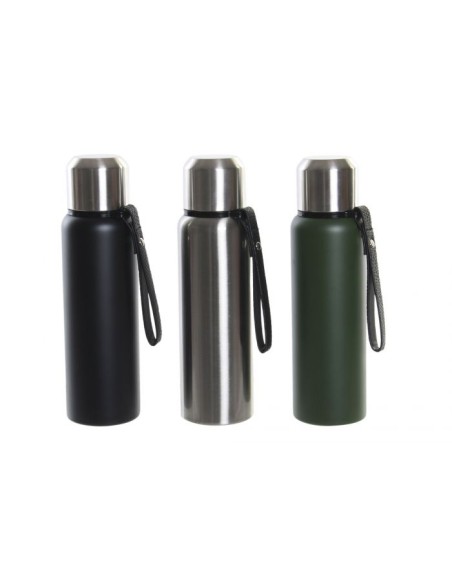 TERMO 500ML 7X7X25CM INOX PU DOBLE PARED 3 SURT.