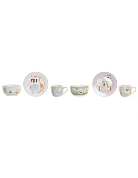 VAJILLA SET 3 PORCELANA 19X19X2 270ML 2 SURT.