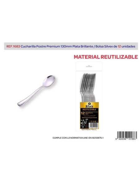 CUCHARILLA POSTRE PREMIUM REUSE  PLATA BRILLANT L12