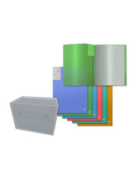 CARPETA CLASIFICADORA 40 FUNDAS A4 TRANSP COL