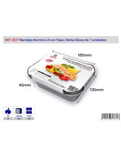 LOTE 7 BANDEJA ALUMINIPO 2 + TAPA