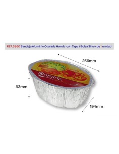 LOTE 1 BANDEJA ALUMINIO OVALADA HONDA + TAPA