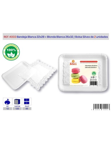 L/2 BANDEJA BLANCA 22x28 + BLONDA BLANCA 26x32