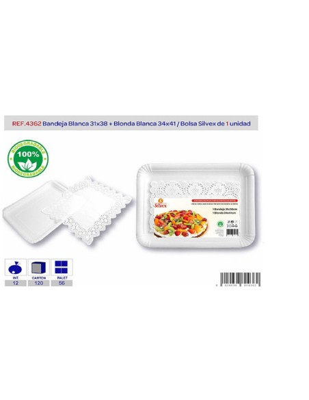 BANDEJA+BLONDA RECT 31X38 1UND