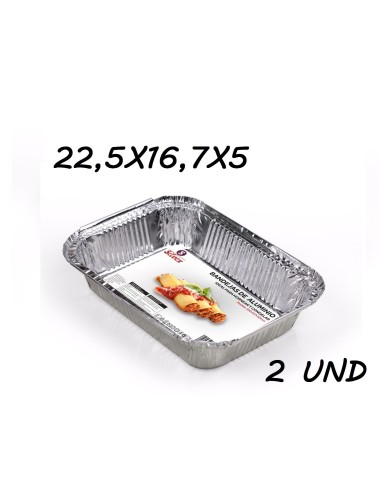 BANDEJA ALUMINIO 22.5X16.7X5CM 2 UNIDADES