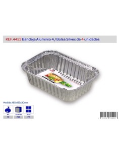BANDEJA ALUMINIO 4 LOTE 4UND