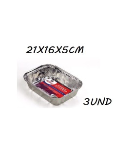 BANDEJA ALUMINIO 21X16X5CM 3UND