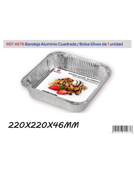 BANDEJA ALUMINIO CUADRADA (LOTE 1 U)