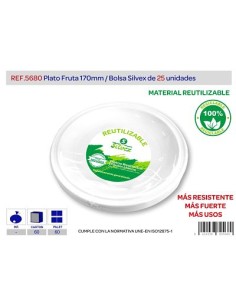 PLATO REUTILIZABLE 170MM LOTE DE 25 ALTA CALIDAD