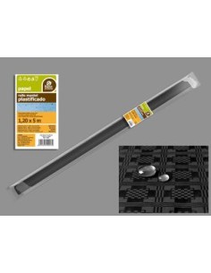 ROLLO MANTEL PLASTIFICADO NEGRO 5 X 1,20 M MANTEL PLASTIFICA