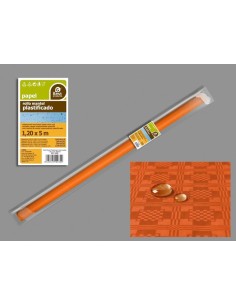 ROLLO MANTEL PLASTIFICADO NARANJA 5 X 1,20 M