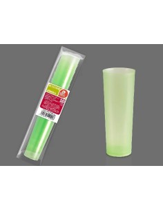 S/10 VASO TUBO 300 CC VERDE REUTILIZABLE S/10 VASO TUBO 300