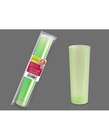 S/10 VASO TUBO 300 CC VERDE REUTILIZABLE S/10 VASO TUBO 300