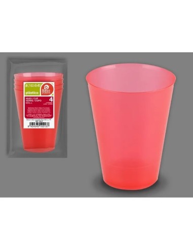 S/4 VASO 500CC IRROMPIBLE ROJO  REUT