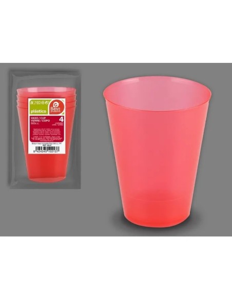 S/4 VASO 500CC IRROMPIBLE ROJO  REUT