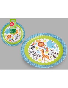 S/4 PLATO LLANO DISEÑO ANIMALES 23 CM