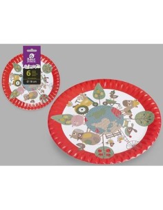 S/6 PLATO LLANO 18CM GRANJA