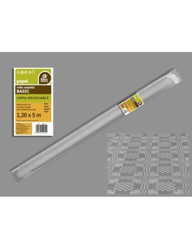 ROLLO MANTEL BASIC PLATA 5 X 1,20 M PLATA