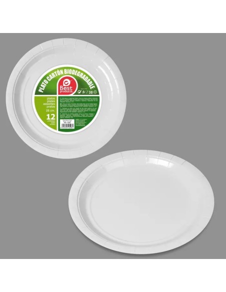 S/12 PLATO 28CM CARTON PIZZA BLANCO
