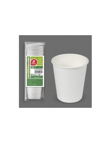 S/25 VASO CARTÓN BLANCO 200 CC
