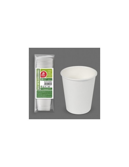S/25 VASO CARTÓN BLANCO 200 CC