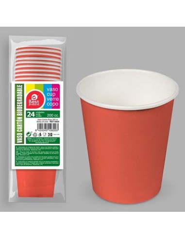 S/24 VASO 200CC CARTON ROJO