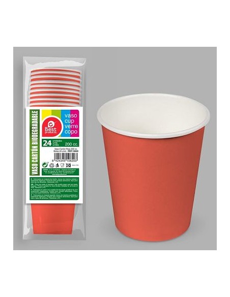 S/24 VASO 200CC CARTON ROJO