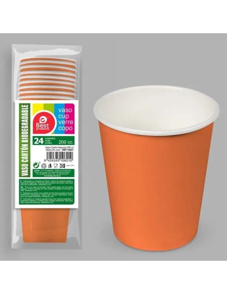 S/24 VASO 200CC CARTON NARANJA