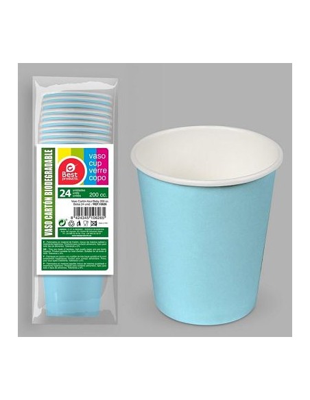 S/24 VASO 200CC CARTON AZUL BABY