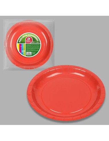 S/10 PLATO 20CM CARTON ROJO