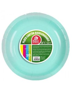 S/10 PLATO 20CM CARTON AGUAMARINA