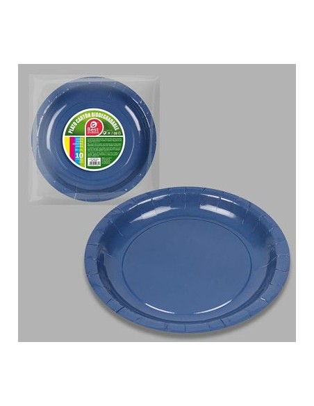 S/10 PLATO 20CM CARTON AZUL