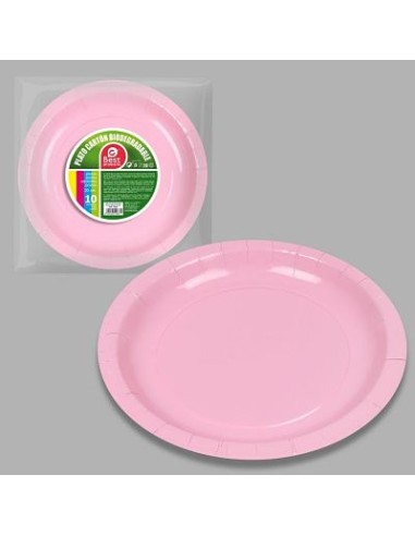S/10 PLATO 20CM CARTON ROSA BABY