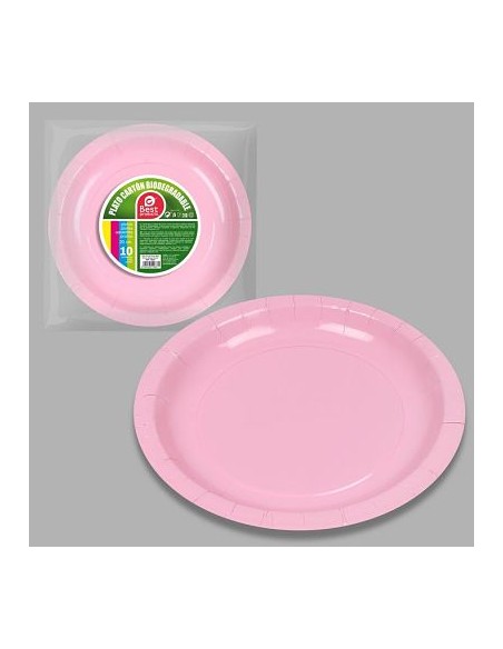 S/10 PLATO 20CM CARTON ROSA BABY