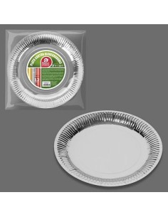 S/12 PLATO CARTÓN PLATA 18 CM
