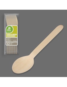 S/12 CUCHARA MADERA 16 CM