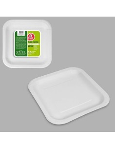 S/10 PLATO 20CM CUADRADO CARTON BLANCO NATURE