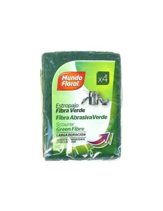 ESTROPAJO FIBRA ABRASIVA 4 UNDS FLORAL