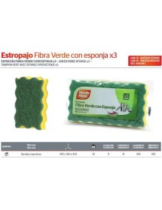 ESTROPAJO SALVAUÑAS FIBRA C/ESP 3UD FLOR