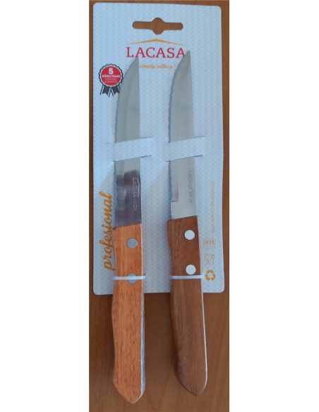 CUCHILLO 0.9MM 2UND CHULETERO SIERRA LASER MANGO MADERA