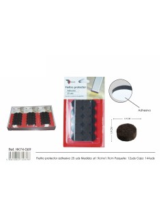 FIELTRO ADHESIVO REDONDO 25 UNIDADES HK74-069/144