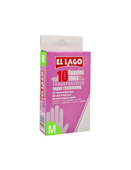 GUANTE VINILO 10U T/MEDIANA TRANSPARENTE