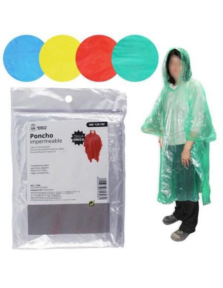 PONCHO IMPERMEABLE  1X1,2MT COLORES STDS